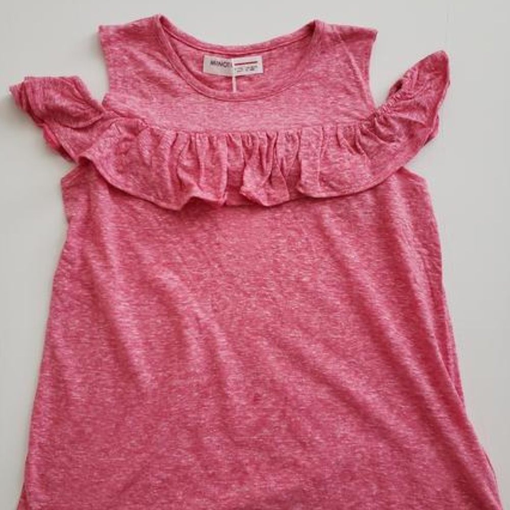 Heathered Red Cold Shoulder Top